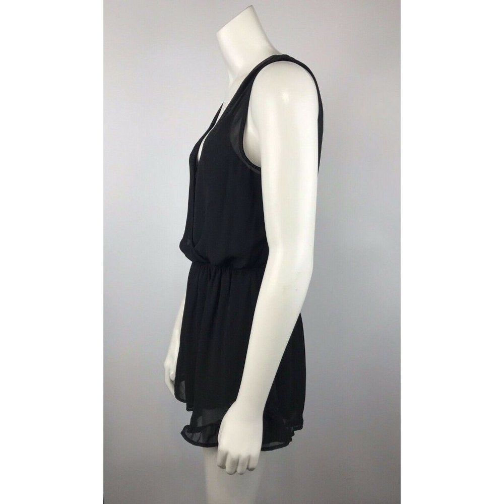 Astr Romper Surplus Sheer Solid Black Small - image 5